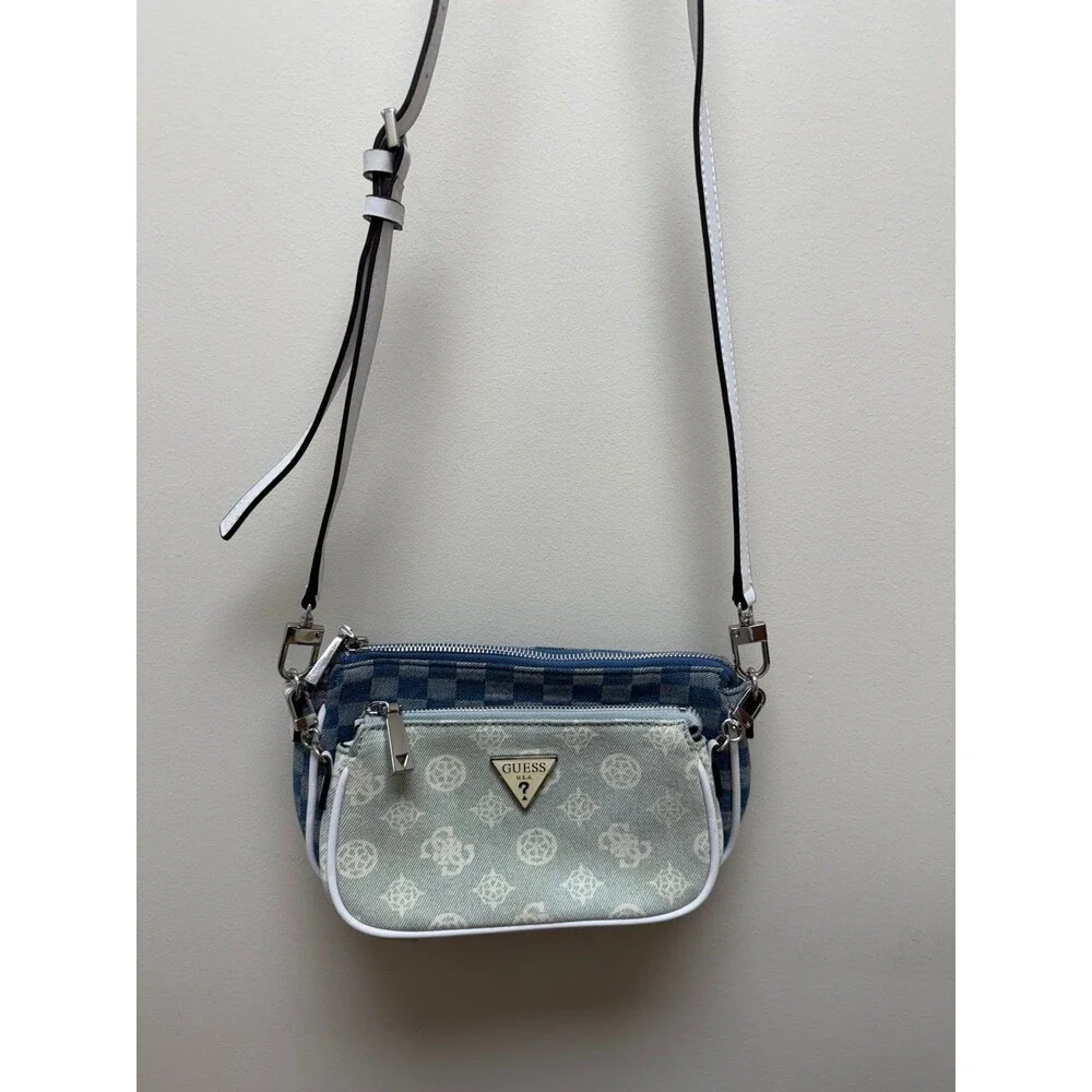 Guess Arie Vintage double pouch crossbody - blue NEOT